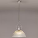Lucinda 1 Light Pendant E27 With 38cm Dome Glass Shade, Polished Nickel/Clear additional 1
