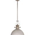 Lucinda 1 Light Pendant E27 With 38cm Dome Glass Shade, Polished Nickel/Clear additional 6
