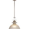 Lucinda 1 Light Pendant E27 With 38cm Dome Glass Shade, Polished Nickel/Clear additional 5