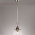 Lucinda 1 Light Pendant E27 With 30cm Flat Round Glass Shade, Polished Nickel/Clear additional 1