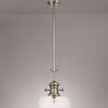 Lucinda 1 Light Pendant E27 With 30cm Flat Round Glass Shade, Polished Nickel/Clear additional 2