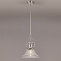 Lucinda 1 Light Pendant E27 With 30cm Smooth Bell Glass Shade, Polished Nickel/Clear additional 1