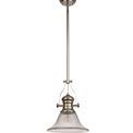 Lucinda 1 Light Pendant E27 With 30cm Smooth Bell Glass Shade, Polished Nickel/Clear additional 6