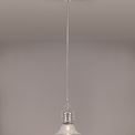 Lucinda 1 Light Pendant E27 With 30cm Smooth Bell Glass Shade, Polished Nickel/Clear additional 4