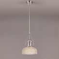 Lucinda 1 Light Pendant E27 With 26.5cm Prismatic Glass Shade, Polished Nickel/Clear additional 1
