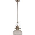 Lucinda 1 Light Pendant E27 With 26.5cm Prismatic Glass Shade, Polished Nickel/Clear additional 6