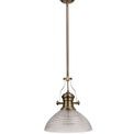 Lucinda 1 Light Pendant E27 With 33.5cm Prismatic Glass Shade, Polished Nickel/Clear additional 4