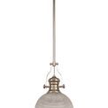 Lucinda 1 Light Pendant E27 With 30cm Prismatic Glass Shade, Polished Nickel/Clear additional 5