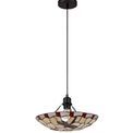 Olivia 1 Light Pendant E27 With 35cm Tiffany Shade, Red/Cream/Clear Crystal/Black additional 4