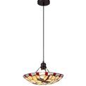 Olivia 1 Light Pendant E27 With 35cm Tiffany Shade, Red/Cream/Clear Crystal/Black additional 3