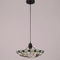 Olivia 1 Light Pendant E27 With 35cm Tiffany Shade, Green/Cream/Clear Crystal/Black additional 2