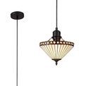 Teresa 1 Light Uplighter Pendant E27 With 30cm Tiffany Shade, Amber/Cream/Crystal/Black additional 2
