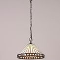 Teresa 1 Light Downlighter Pendant E27 With 30cm Tiffany Shade, Amber/Cream/Crystal/Aged Antique Brass additional 1