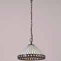 Teresa 1 Light Downlighter Pendant E27 With 30cm Tiffany Shade, Amber/Cream/Crystal/Aged Antique Brass additional 2