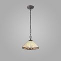 Teresa 2 Light Downlighter Pendant E27 With 30cm Tiffany Shade, Amber/Cream/Crystal/Aged Antique Brass additional 1