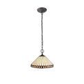 Teresa 2 Light Downlighter Pendant E27 With 30cm Tiffany Shade, Amber/Cream/Crystal/Aged Antique Brass additional 3