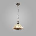 Teresa 3 Light Downlighter Pendant E27 With 30cm Tiffany Shade, Amber/Cream/Crystal/Aged Antique Brass additional 1