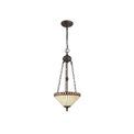 Teresa 2 Light Uplighter Pendant E27 With 30cm Tiffany Shade, Amber/Cream/Crystal/Aged Antique Brass additional 2