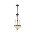 Teresa 3 Light Uplighter Pendant E27 With 30cm Tiffany Shade, Amber/Cream/Crystal/Aged Antique Brass additional 2