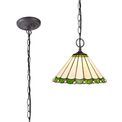 Una 2 Light Downlighter Pendant E27 With 30cm Tiffany Shade, Green/Cream/Crystal/Aged Antique Brass additional 3