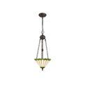 Una 2 Light Uplighter Pendant E27 With 30cm Tiffany Shade, Green/Cream/Crystal/Aged Antique Brass additional 2