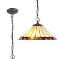 Una 3 Light Downlighter Pendant E27 With 40cm Tiffany Shade, Amber/Cream/Crystal/Aged Antique Brass additional 3