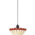 Una 1 Light Uplighter Pendant E27 With 30cm Tiffany Shade, Red/Cream/Crystal/Black additional 2