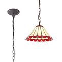 Una 1 Light Downlighter Pendant E27 With 30cm Tiffany Shade, Red/Cream/Crystal/Aged Antique Brass additional 3