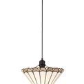 Una 1 Light Uplighter Pendant E27 With 30cm Tiffany Shade, Grey/Cream/Crystal/Black additional 2