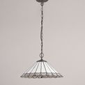 Una 3 Light Downlighter Pendant E27 With 40cm Tiffany Shade, Grey/Cream/Crystal/Aged Antique Brass additional 2