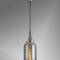 Angela 1 Light Pendant E27 With 16cm Cylinder Glass, Polished Nickel/Matt Black/Smoked/Clear additional 1