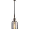 Angela 1 Light Pendant E27 With 16cm Cylinder Glass, Polished Nickel/Matt Black/Smoked/Clear additional 5