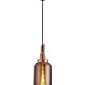 Angela 1 Light Pendant E27 With 16cm Cylinder Glass, Copper/Matt Black/Clear additional 3