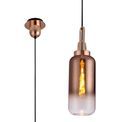 Angela 1 Light Pendant E27 With 16cm Cylinder Glass, Copper/Matt Black/Clear additional 6