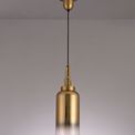 Angela 1 Light Pendant E27 With 16cm Cylinder Glass, Brass Gold/Matt Black/Clear additional 1