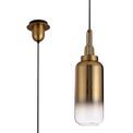 Angela 1 Light Pendant E27 With 16cm Cylinder Glass, Brass Gold/Matt Black/Clear additional 4