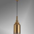 Angela 1 Light Pendant E27 With 16cm Cylinder Glass, Brass Gold/Matt Black/Clear additional 2