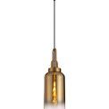 Angela 1 Light Pendant E27 With 16cm Cylinder Glass, Brass Gold/Matt Black/Clear additional 6