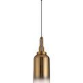 Angela 1 Light Pendant E27 With 16cm Cylinder Glass, Brass Gold/Matt Black/Clear additional 5
