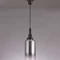 Angela 1 Light Pendant E27 With 16cm Cylinder Glass, Black Chrome/Matt Black/Smoked/Clear additional 1
