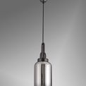 Angela 1 Light Pendant E27 With 16cm Cylinder Glass, Black Chrome/Matt Black/Smoked/Clear additional 3