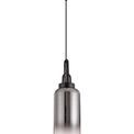 Angela 1 Light Pendant E27 With 16cm Cylinder Glass, Black Chrome/Matt Black/Smoked/Clear additional 6