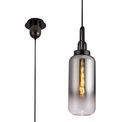 Angela 1 Light Pendant E27 With 16cm Cylinder Glass, Black Chrome/Matt Black/Smoked/Clear additional 8