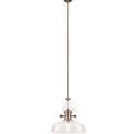 Lucinda Pendant With 38cm Flat Round Shade, 1 x E27, Antique Brass/Clear Glass additional 5