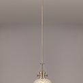 Lucinda Pendant With 30cm Flat Round Patterned Shade, 1 x E27, Antique Brass/Clear Glass additional 4