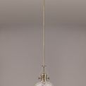 Lucinda Pendant With 30cm Flat Round Patterned Shade, 1 x E27, Antique Brass/Clear Glass additional 3