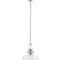 Lucinda Pendant With 38cm Flat Round Shade, 1 x E27, Polished Nickel/Clear Glass additional 6