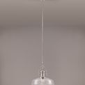 Lucinda Pendant With 38cm Flat Round Shade, 1 x E27, Polished Nickel/Clear Glass additional 4