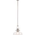 Lucinda Pendant With 38cm Flat Round Shade, 1 x E27, Polished Nickel/Clear Glass additional 5