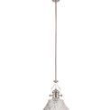 Lucinda Pendant With 38cm Patterned Round Shade, 1 x E27, Polished Nickel/Clear Glass additional 6